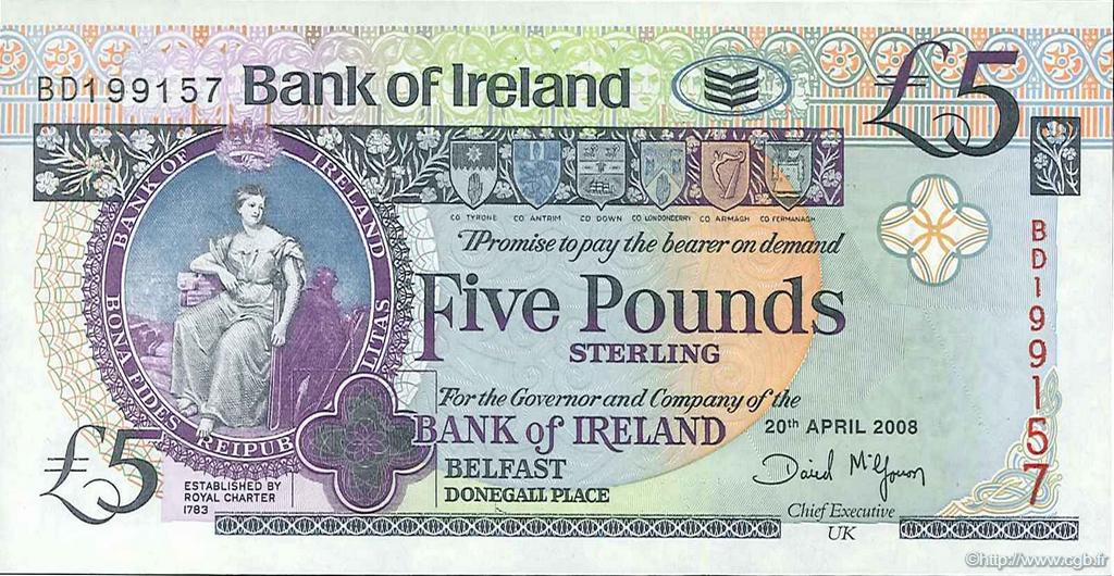 5 Pounds NORTHERN IRELAND  2008 P.079b FDC