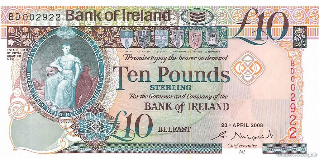 10 Pounds NORTHERN IRELAND  2008 P.080 UNC