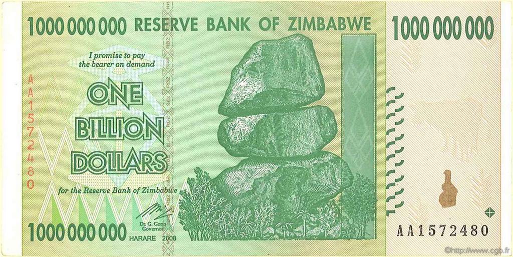 1 Billion Dollars ZIMBABUE  2008 P.83 EBC