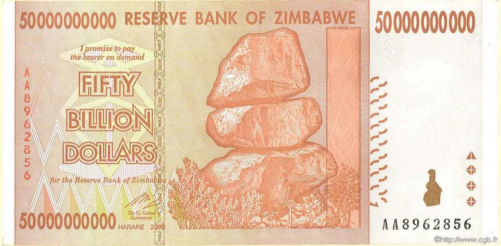 50 Billions Dollars ZIMBABWE  2008 P.87 AU