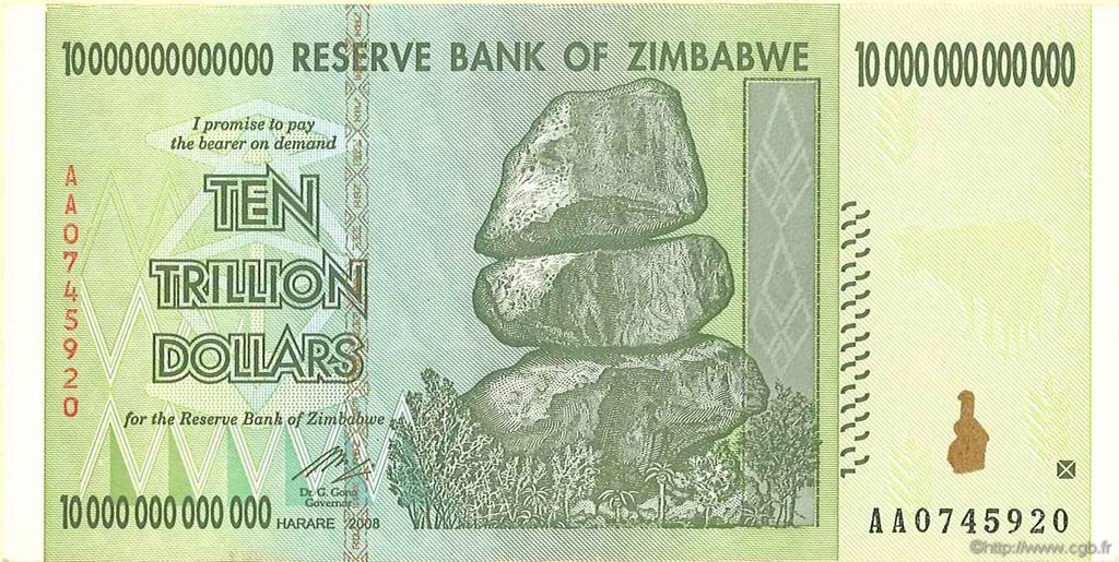 10 Trillions Dollars SIMBABWE  2008 P.88 VZ