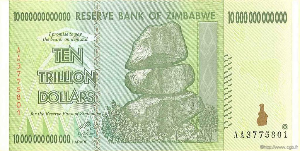 10 Trillions Dollars ZIMBABWE  2008 P.88 q.FDC