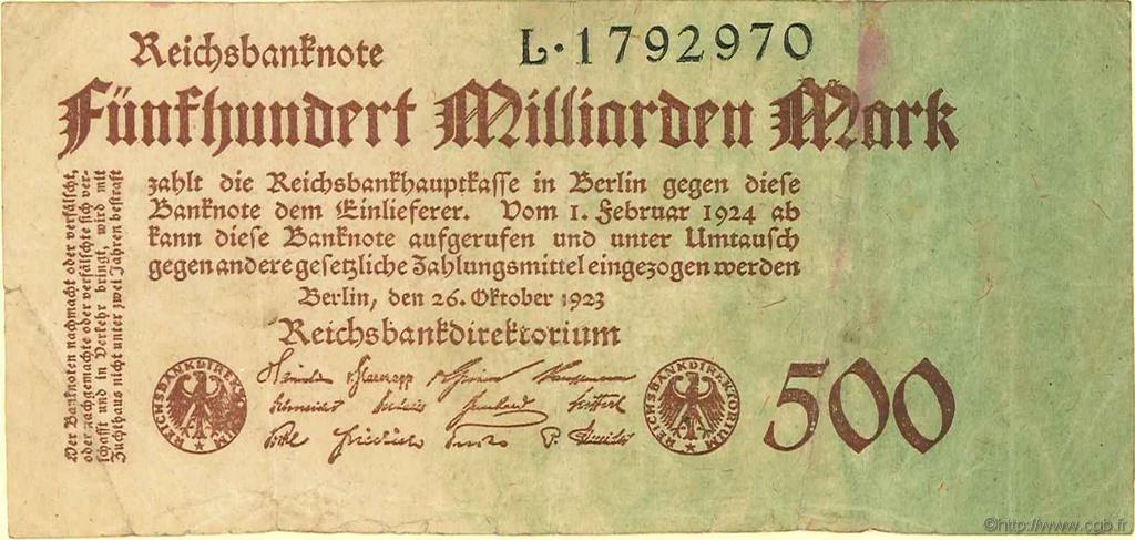 500 Milliarden Mark GERMANIA  1923 P.127a B
