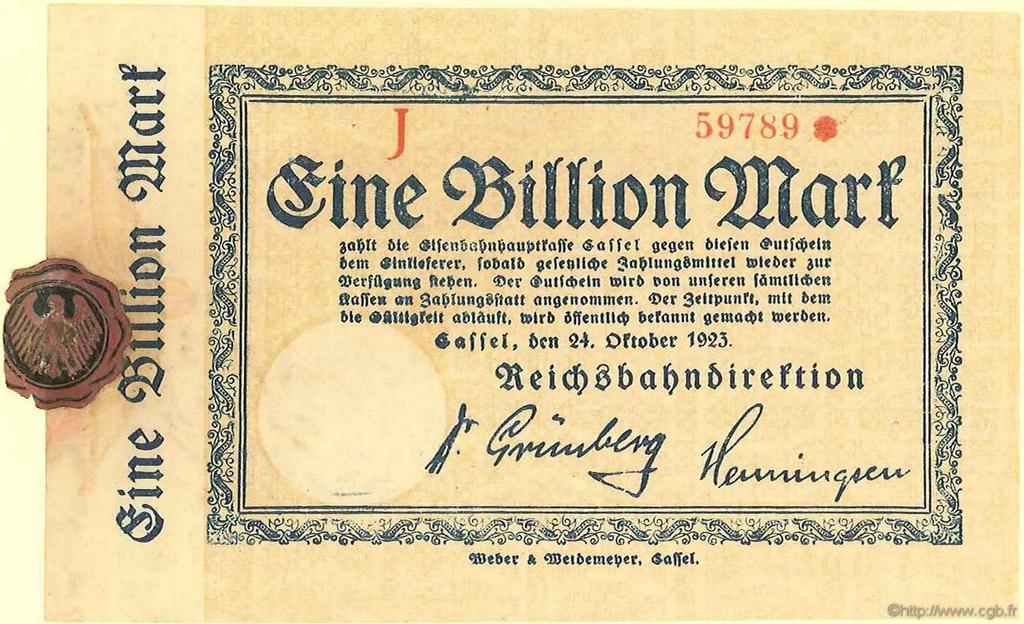 1 Billion Mark GERMANY  1923 PS.1168 AU