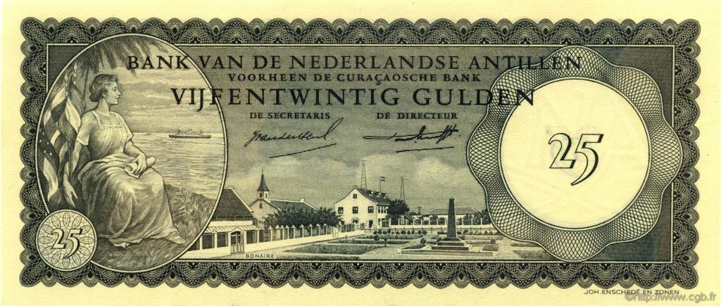 25 Gulden NETHERLANDS ANTILLES  1962 P.03a FDC
