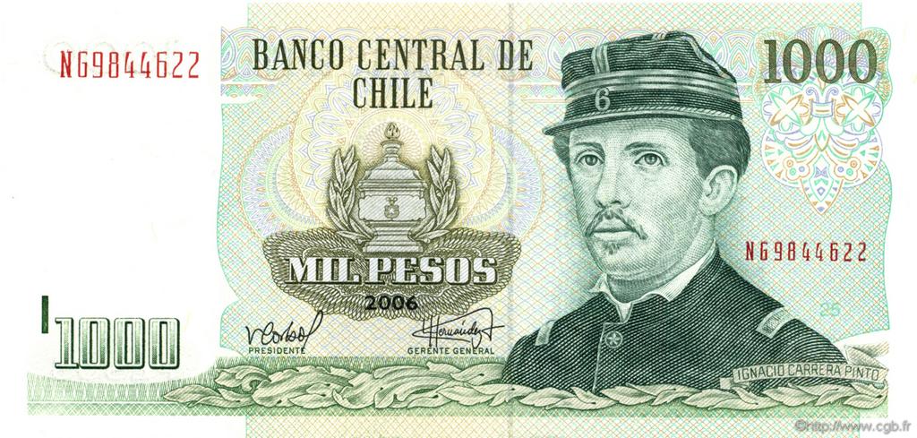 1000 Pesos CILE  2006 P.154g FDC