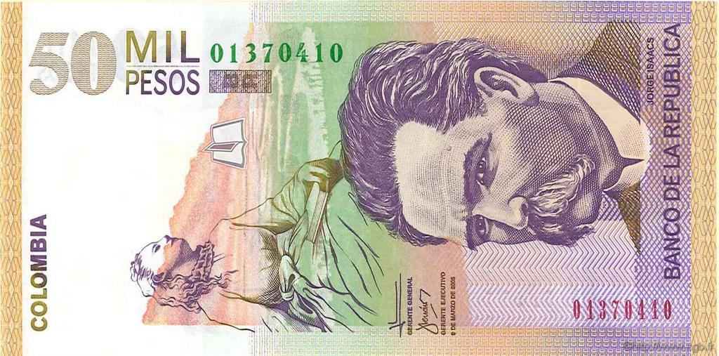 50000 Pesos COLOMBIA  2005 P.455e UNC