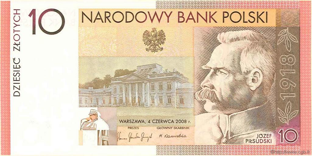 10 Zlotych POLAND  2008 P.179 UNC