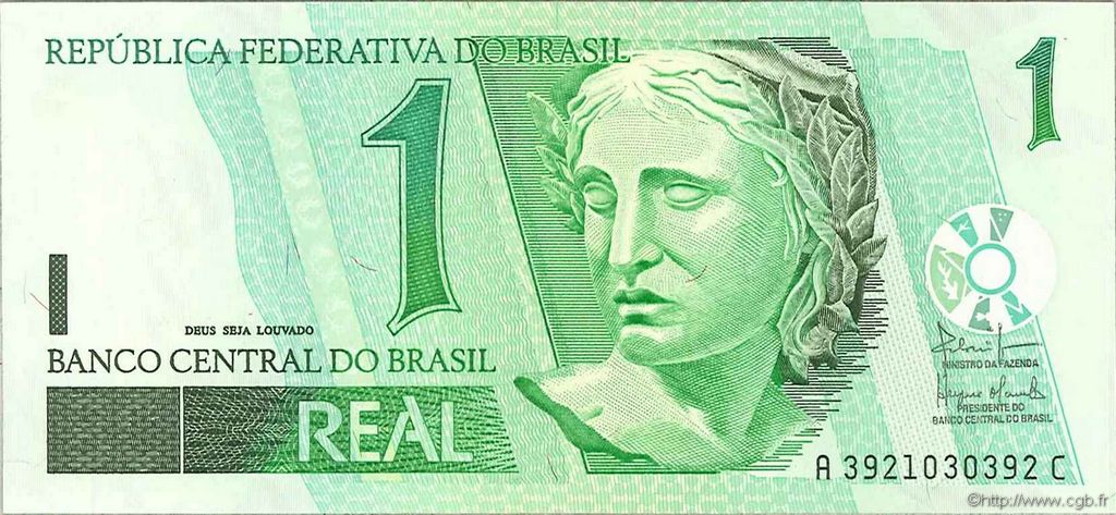 1 Real BRAZIL  1997 P.243Ag UNC