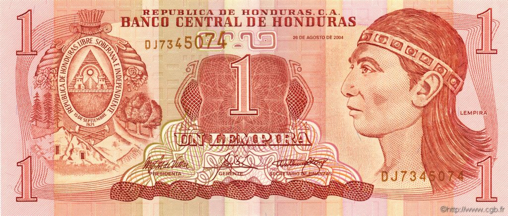 1 Lempira HONDURAS  2004 P.084d ST