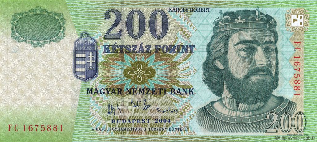 200 Forint UNGHERIA  2004 P.187d FDC