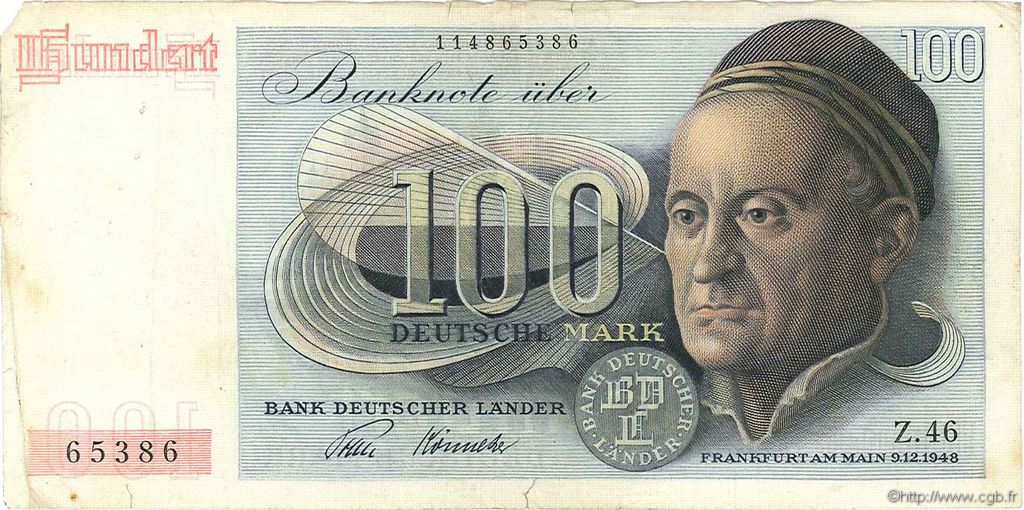 100 Deutsche Mark GERMAN FEDERAL REPUBLIC  1948 P.15a S