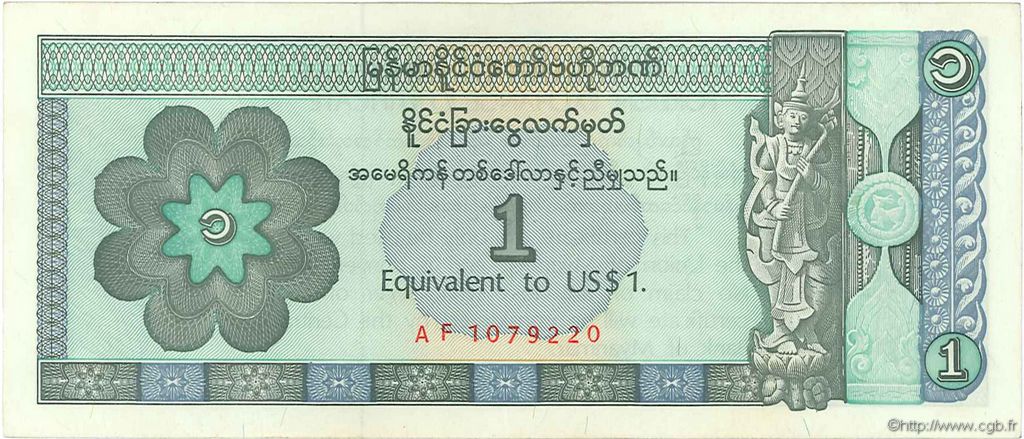 1 Dollar  MYANMAR   1993 P.FX01 SUP à SPL