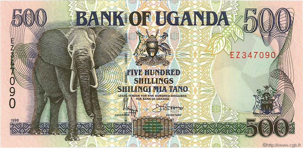 500 Shillings UGANDA  1998 P.35b ST