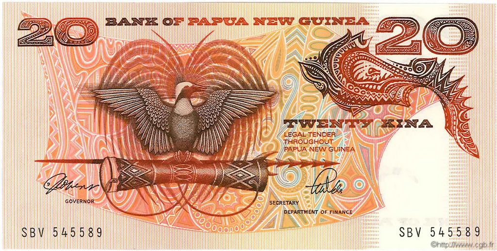 20 Kina PAPUA NEW GUINEA  1981 P.10a UNC-