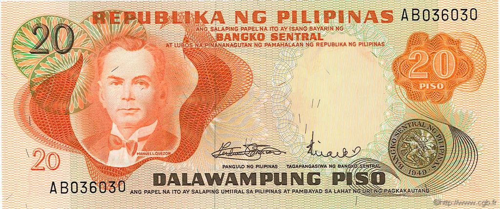 20 Piso PHILIPPINEN  1970 P.150a ST