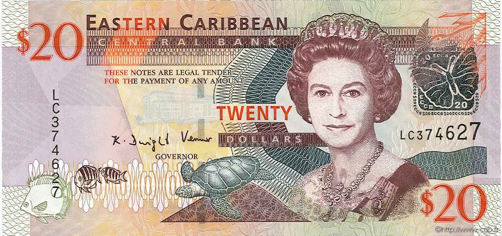 20 Dollars  EAST CARIBBEAN STATES  2008 P.49 fST+
