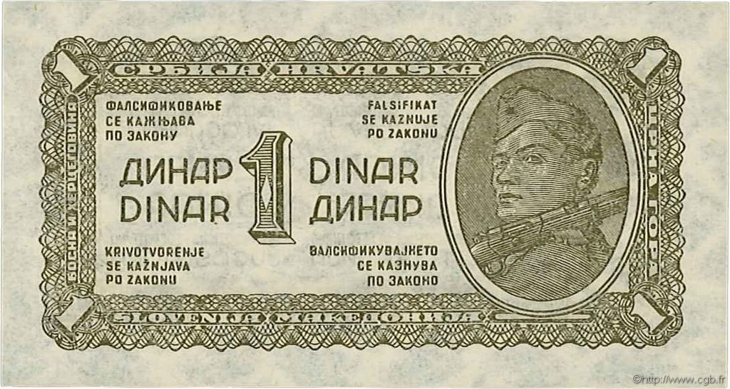 1 Dinar YUGOSLAVIA  1944 P.048a q.FDC