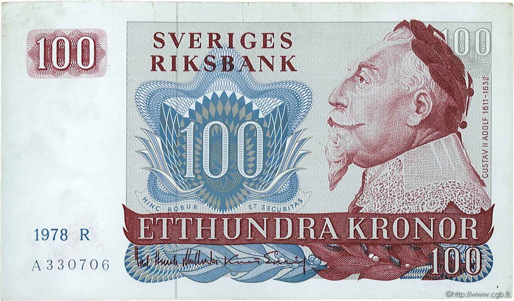 100 Kronor SUÈDE  1978 P.54c VF