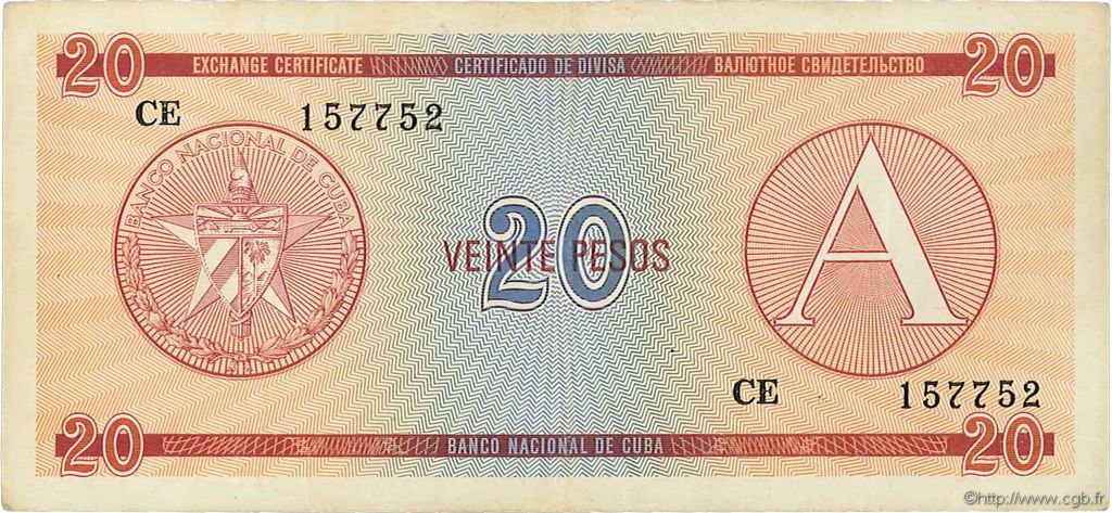 20 Pesos CUBA  1985 P.FX05 TTB