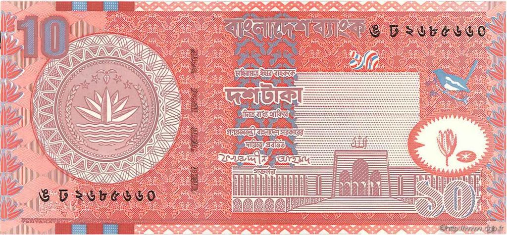 10 Taka BANGLADESH  2002 P.39a UNC