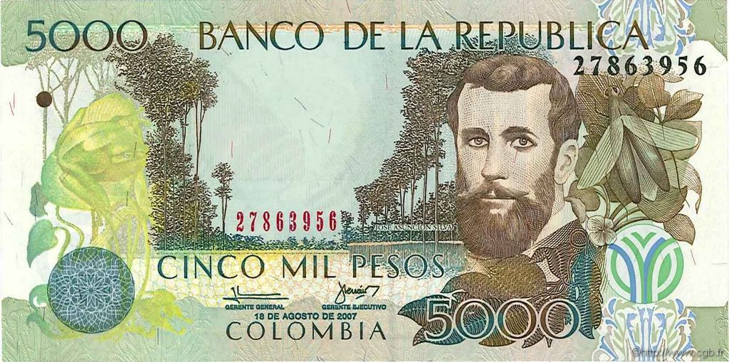 5000 Pesos COLOMBIE  2007 P.452i NEUF