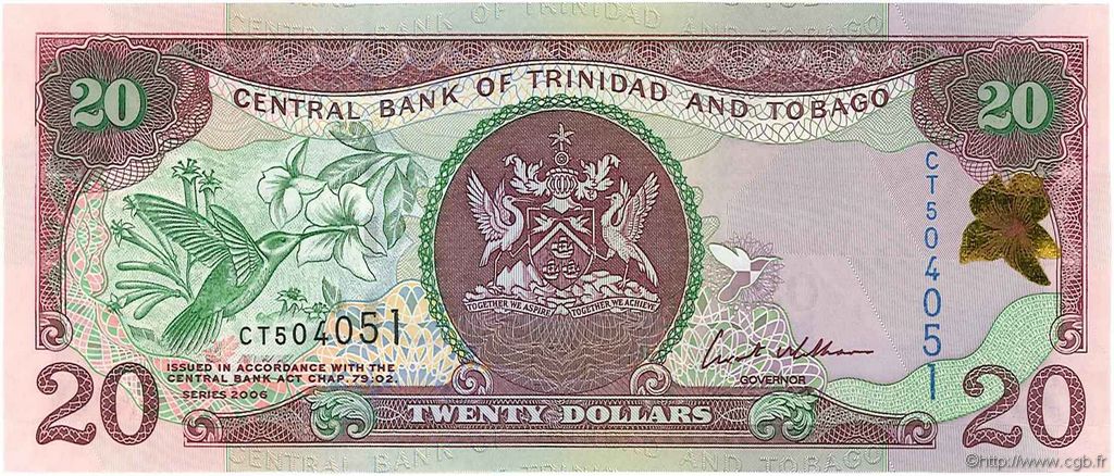 20 Dollars TRINIDAD Y TOBAGO  2006 P.49a FDC