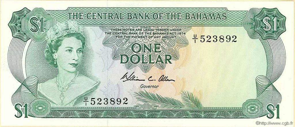 1 Dollar BAHAMAS  1974 P.35b SC