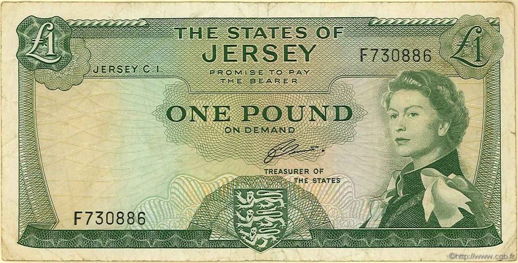1 Pound JERSEY  1963 P.08b TB