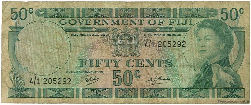 50 Cents FIJI  1968 P.058a G