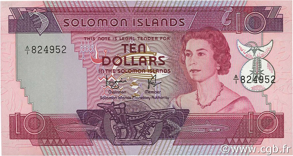 10 Dollars SOLOMON-INSELN  1977 P.07b ST
