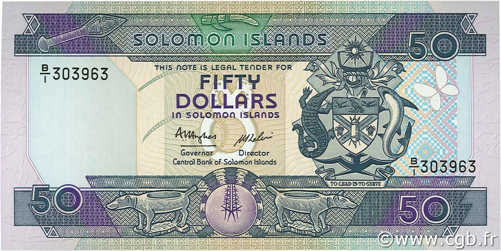 50 Dollars ISLAS SOLOMóN  1986 P.17a SC