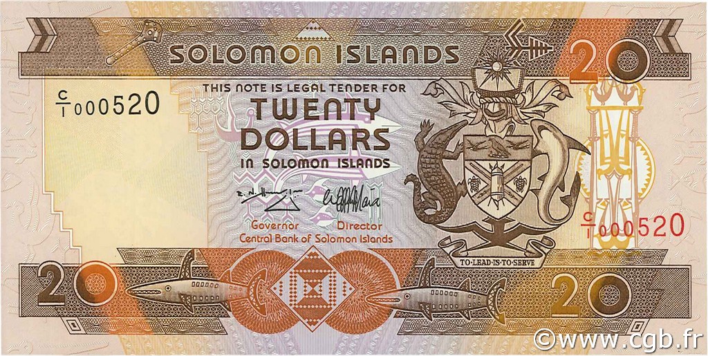 20 Dollars ÎLES SALOMON  1996 P.21 NEUF