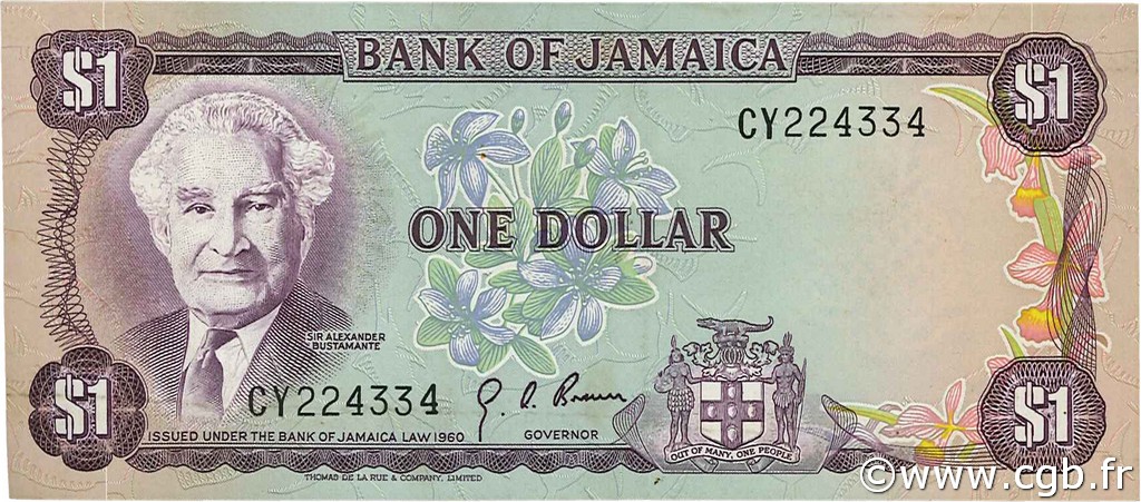 1 Dollar JAMAICA  1976 P.59a EBC
