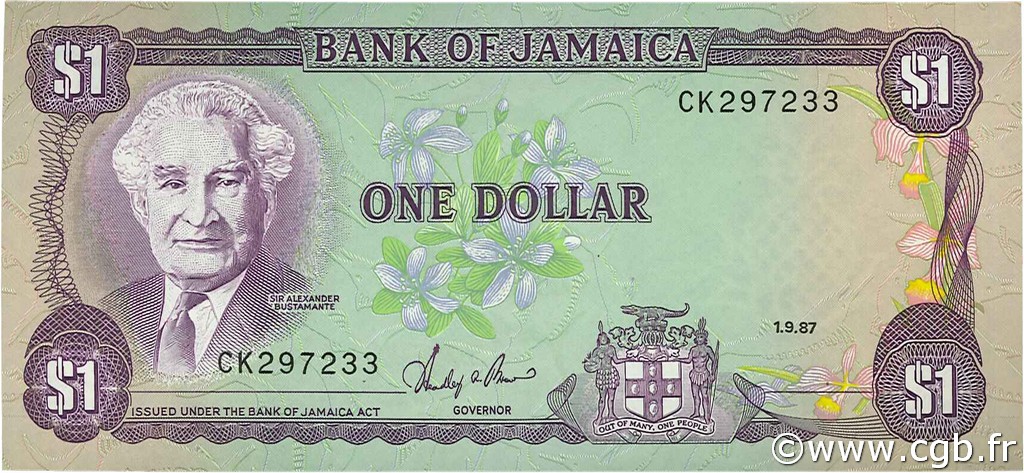 1 Dollar JAMAIKA  1987 P.68Ab fST+