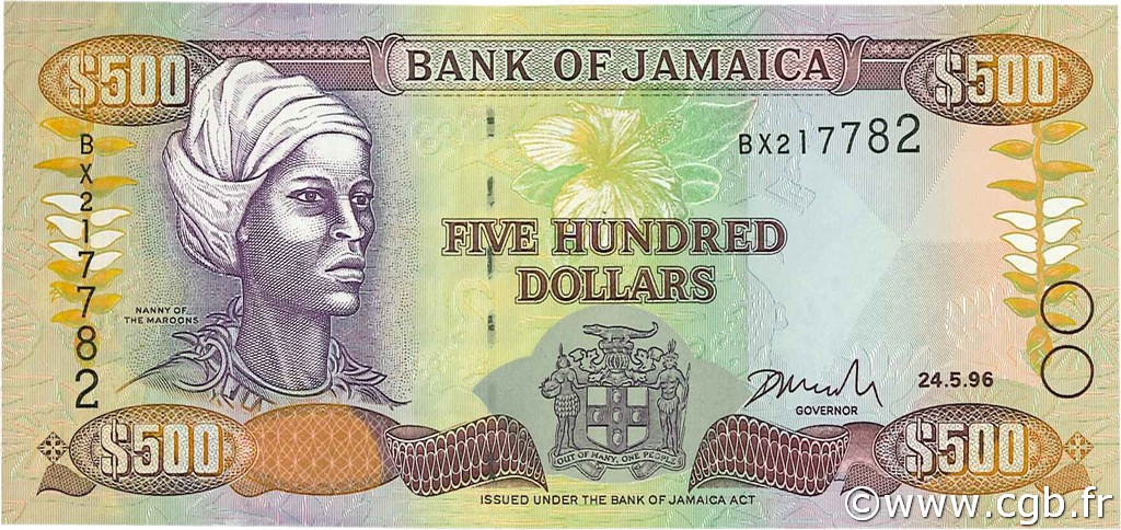 500 Dollars JAMAICA  1996 P.77b UNC