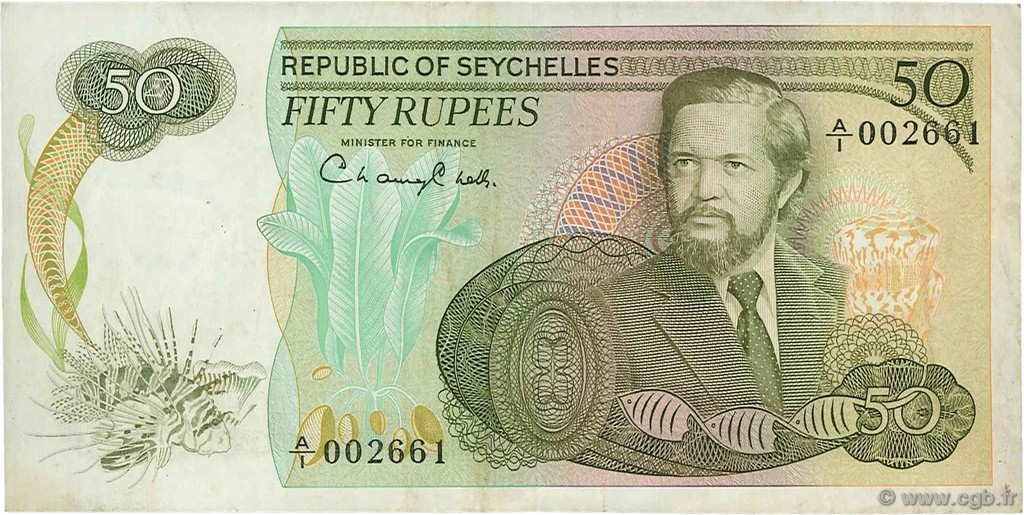 50 Rupees SEYCHELLES  1977 P.21a BB