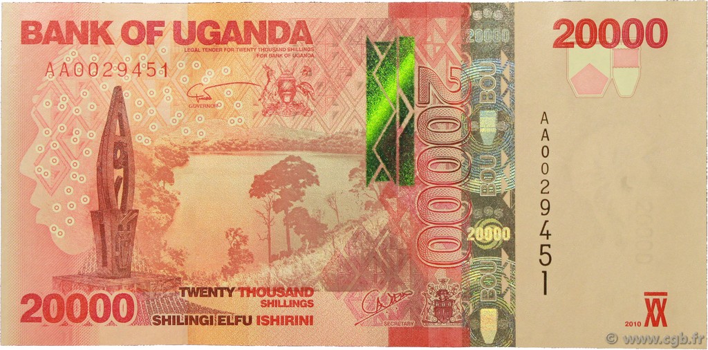 20000 Shillings UGANDA  2010 P.53a UNC