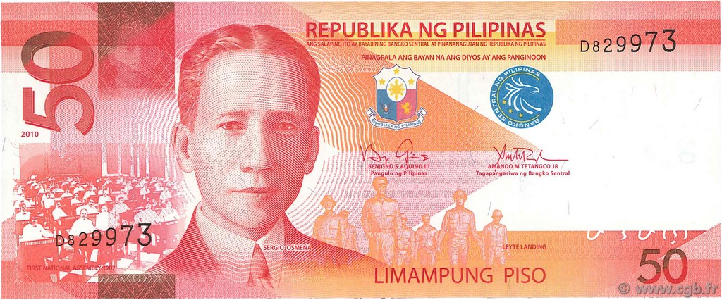 50 Piso PHILIPPINES  2010 P.207a UNC