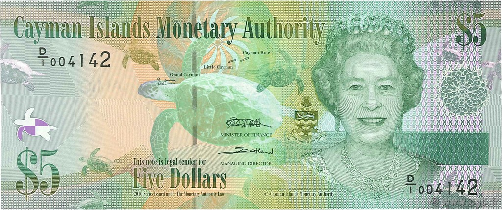 5 Dollars CAYMANS ISLANDS  2010 P.39a UNC-