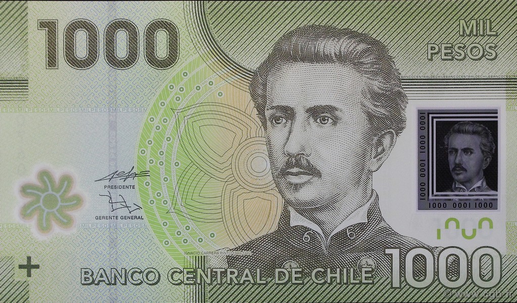 1000 Pesos CHILE  2010 P.161a UNC