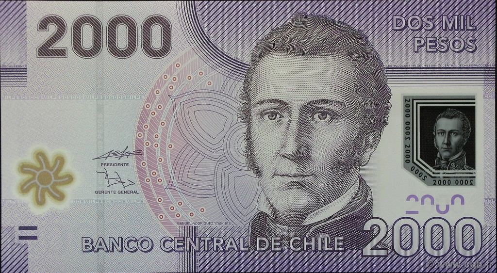 2000 Pesos CILE  2009 P.162a FDC