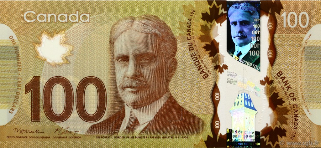 100 Dollars CANADá
  2011 P.110a FDC