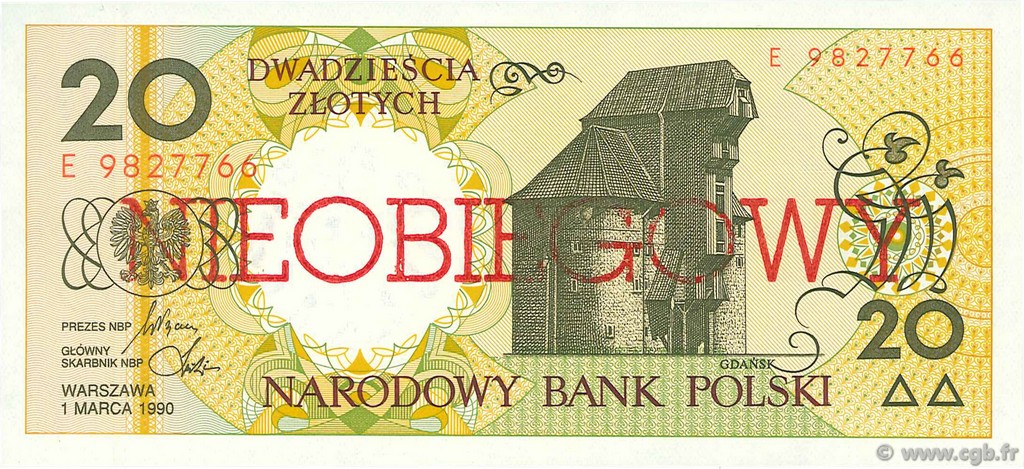 20 Zlotych POLAND  1990 P.168a UNC