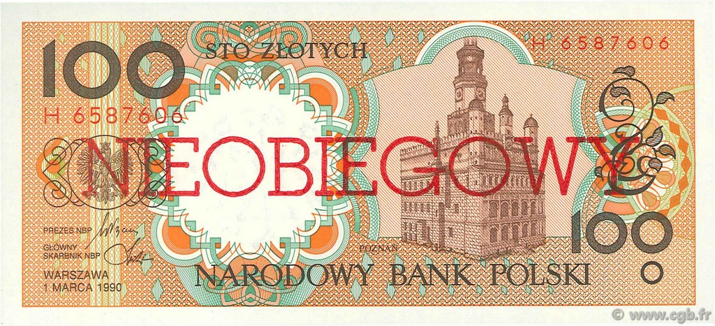 100 Zlotych POLEN  1990 P.170a ST