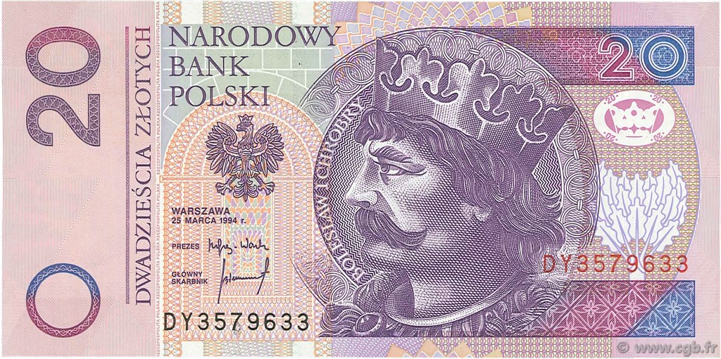 20 Zlotych POLONIA  1994 P.174a SC