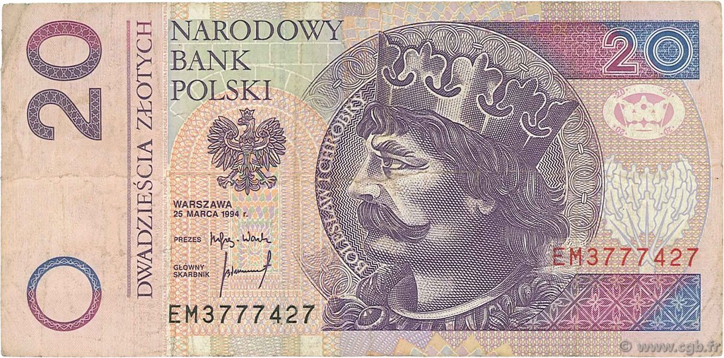 20 Zlotych POLAND  1994 P.174a F