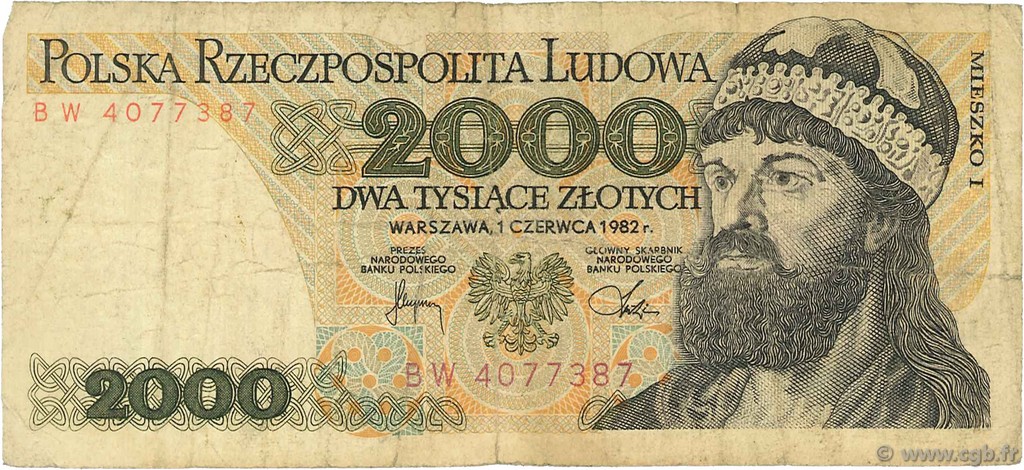 2000 Zlotych POLONIA  1982 P.147c B