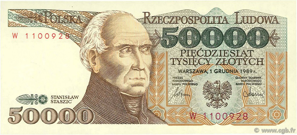 50000 Zlotych POLONIA  1989 P.153a FDC