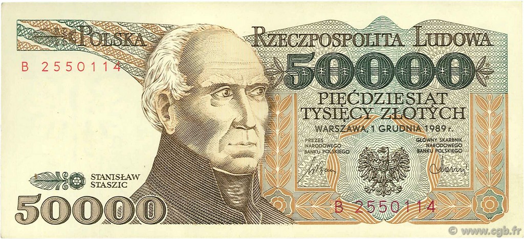 50000 Zlotych POLONIA  1989 P.153a EBC
